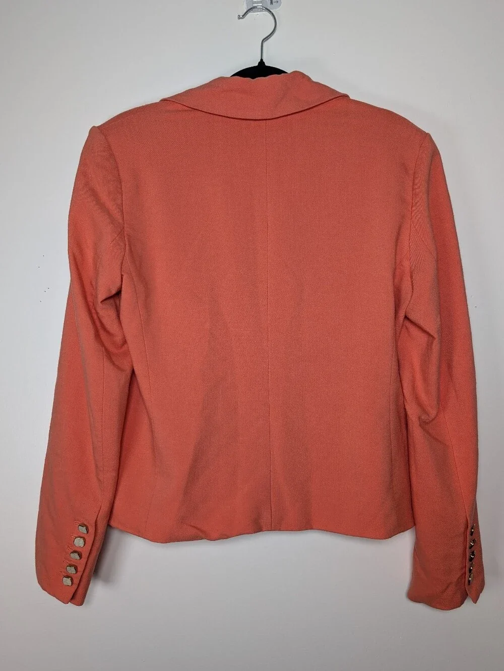 House of Harlow 1960 Coral Double Breasted Cropped Blazer Pearl Buttons S - Picture 5 of 7